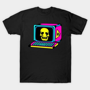 Skull computer neon hazard T-Shirt